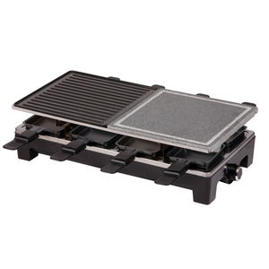 Grill à <span class=keywords><strong>raclette</strong></span> portable d'intérieur à 2 niveaux avec poignées <span class=keywords><strong>en</strong></span> <span class=keywords><strong>bois</strong></span>, barbecue électrique à <span class=keywords><strong>raclette</strong></span> pour 8 personnes - Product Image 5