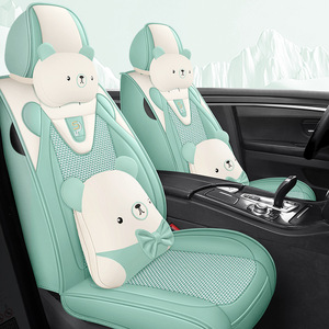 Juego completo de fundas universales de cuero de PVC para asiento de coche con cojín, accesorios interiores para coche, compatibles con modelos Sonata <span class=keywords><strong>Tucson</strong></span> I10 I30 - Product Image 4