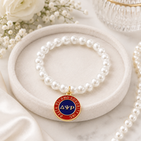 Nouvelle version Social Service Sororité Delta Psi Rho Inspiré Bleu Rouge Cercle Charme Décoré Sororité DPR Perle Bijoux Bracelet