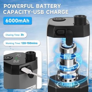 6000mAh Electric Camping Pump Rechargeable Portable <b>Hand</b> <b>Shower</b> Head for Outdoor Camping Bathing Water - Product Image 3