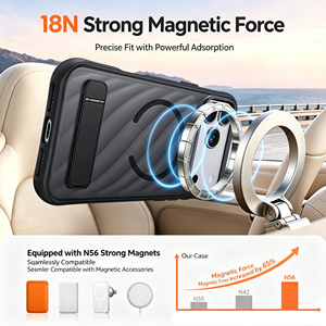 เคสโทรศัพท์แม่เหล็กพร้อมขาตั้งแบบซ่อน สำหรับ <span class=keywords><strong>iPhone</strong></span> 18 <span class=keywords><strong>Pro</strong></span> Max ลายคลื่นน้ำ อุปกรณ์เสริมมือถือ รุ่น 18 17 16 <span class=keywords><strong>Pro</strong></span> - Product Image 2
