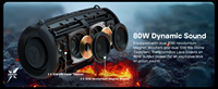 Enceinte portable TRIBIT StormBox Lava 80W, USB, AUX, égaliseur personnalisé, XBass, micro intégré, appairage TWS