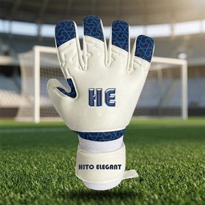 Gants de football personnalisés, gants de gardien de but professionnels en latex pur de qualité supérieure, design personnalisé, couleur bleu et blanc - Product Image 4