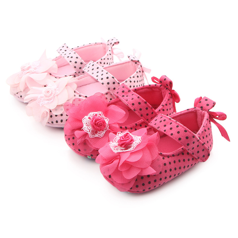 Летняя детская мягкая подошва, детская Цветочная обувь в горошек для девочек