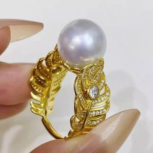 อุปกรณ์เสริม 10552DIY ขาตั้งเงินแท้ S925 สำหรับลูกปัดทรงกลมของผู้หญิง ขนาด 8-11 มม. ขาตั้งเปล่าสำหรับไข่มุกคู่ อุปกรณ์เสริมสำหรับแหวนไข่มุก - Product Image 4