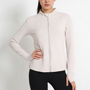 Tiyo Women's Breathable Quick Dry Spandex/Nylon Skinny Fit Stand Collar <b>Yoga</b> <b>Jacket</b> Long Sleeve for Running Workout Spring 2026 - Product Image 2