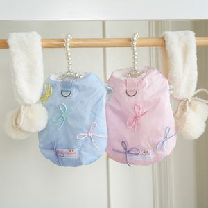 Ensemble <span class=keywords><strong>de</strong></span> manteau d'hiver imperméable en daim pour <span class=keywords><strong>chien</strong></span> avec écharpe, veste chaude pour animal <span class=keywords><strong>de</strong></span> compagnie doublée <span class=keywords><strong>de</strong></span> polaire épaisse avec nœud papillon et fermeture à boutons-pression - Product Image 1