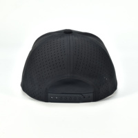 Casquette de baseball sportive perforée en tissu éponge imperméable à 5 panneaux, personnalisée, de haute qualité, noire, unisexe, taille XXXL, pour l'extérieur, style camionneur