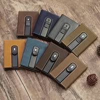 Dompet Minimalis Anti-scan Grosir Pabrik, Tipis dengan Tombol Otomatis, Tempat Kartu Kredit