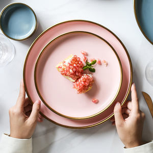 Assiette Plate en porcelaine <span class=keywords><strong>de</strong></span> 10 pouces, série Dumb Phnom Penh, costume pour collations fruits riz nouille salade Condiments, plats d'accompagnement Style nordique - Product Image 4