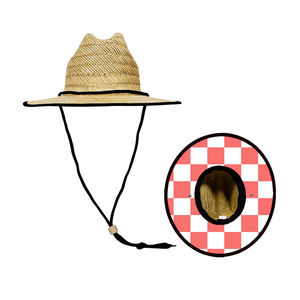 Ready Ship Boys Lifeguard Hat Tan Color Natural Grass Fishing Kids Hat pour l'été pour les voyages quotidiens Sorties décontractées Cyclisme Bébés - Product Image 5