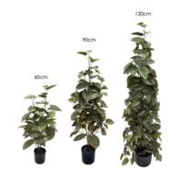 Plante artificielle de feuilles de taro gris-violet de 90 cm de haut, feuillage réaliste en forme de cœur, faux buisson en pot pour villa, hall d'hôtel, café