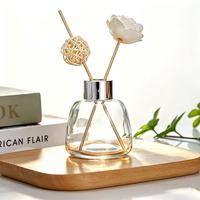 Bouteille d'arôme vide personnalisée de 100 ml, bouteille en verre pour diffuseur d'arômes, bouteille de parfum ronde avec bouchons colorés