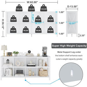 White Oak 8 Cube Storage Organizer Bookshelf Wood Cubby <strong>Bookcase</strong> - Product Image 5
