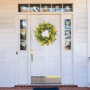 Four seasons simulation garland circle small yellow <b>flower</b> simulation garland living room decoration <b>wall</b> hanging home a - Product Image 3