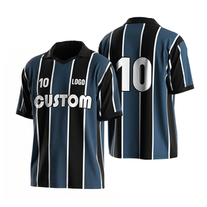 Fabricant de maillots de football rétro personnalisés de qualité supérieure avec sublimation, coupe ample, style streetwear, maillots de football vintage pour hommes - Product Image 1