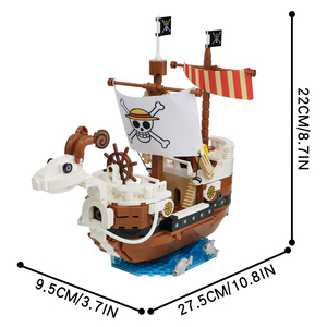 Anime 1 pièce Bateaux Pirates <span class=keywords><strong>Luffy</strong></span> Modèles de Construction Cadeau Jouet Parc DIY MOC Ensembles de Blocs de Construction Jouets en Boîte pour Enfants 1102 - Product Image 3
