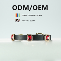 Echtes Leder Weiches Elegantes Retro-Haustierhalsband Glücksbringer Verstellbare Messingschnalle Anpassbar Großhandel für Hunde und Katzen
