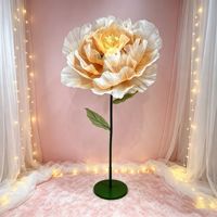 Pivoine géante en soie à ouverture et fermeture automatiques, fleurs motivantes avec lumières LED, décorations pour mariage et fêtes