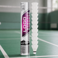 Volant de badminton en plumes d'oie pour débutants, durable, pour entraînement et compétition, vol stable, vitesse 76, jeu facile