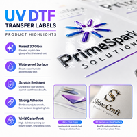 Étiquettes de transfert UV DTF personnalisées, autocollants 3D brillants imperméables, adhésifs puissants pour tasses, bouteilles, emballages, OEM