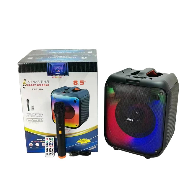 Factory Wholesale RX-8184A Handheld 8-inch Wireless Blue Tooth Speaker, Outdoor Portable, 20W Hhigh-Power Subwoofer Hot Selling