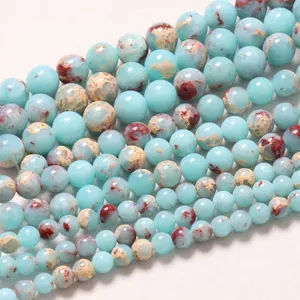 Best Price Synthetic Shou Shan Round Stone 6-10mm Snakeskin Loose Beads koreite Emperor Gemstone For Jewel Making