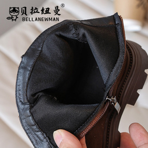 Otoño 2024, nueva versión coreana, botas cortas de terciopelo de doble cara, estilo Retro británico para botas Martin, botas de nieve para niños mayores - Product Image 2