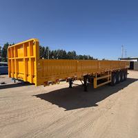 Semi-remorque à ridelles latérales en acier de 80 tonnes, 4 essieux, haute résistance, avec ridelles amovibles, équipée de train de roulement JOST, sortie d'usine