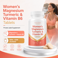 Comprimés de magnésium, curcuma et vitamine B6 pour femmes, bien-être quotidien, complément alimentaire en marque privée OEM