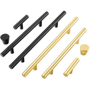 Modern Minimalist Gold Cabinet Door Handles American-style Black Aluminum Alloy Drawer Cabinet <b>Knobs</b> Wholesale Hardware - Product Image 1