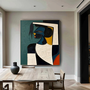 Peintures sur toile peintes à la main, portraits modernes, texture 3D, art abstrait Picasso fait main, décoration murale, toile acrylique - Product Image 5
