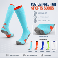 Chaussettes de compression rembourrées en tissu éponge de haute qualité, différentes tailles, pour athlètes de football, professionnels, hauteur genou