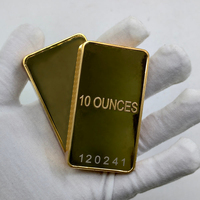 Lingote de Oro Sólido de 10 Onzas, Recuerdo Artesanal de Metal, Personalizado 2026, Suiza, Cobre, Rectangular, Colección de Lingotes