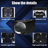 1.5 pouces carré Bi LED projecteur lentille double tasses 90W 6000K blanc Laser antibrouillard Module lumière pour voiture 100% cuivre matrice A3 A4 Fit