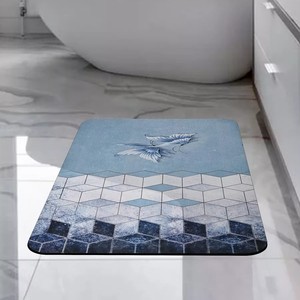 Tapis de bain en terre de diatomée Chenrui, motif géométrique, antidérapant, absorbant, séchage rapide, style minimaliste - Product Image 2