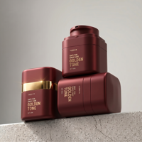 Pot Airless Carré Rose Rechargeable en Plastique de Luxe pour Crème Hydratante Visage Soin de la Peau avec Pompe à Vide et Impression de Logo Personnalisé