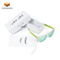Boîte-cadeau de lunettes de soleil en carton blanc avec logo personnalisé de conception simple