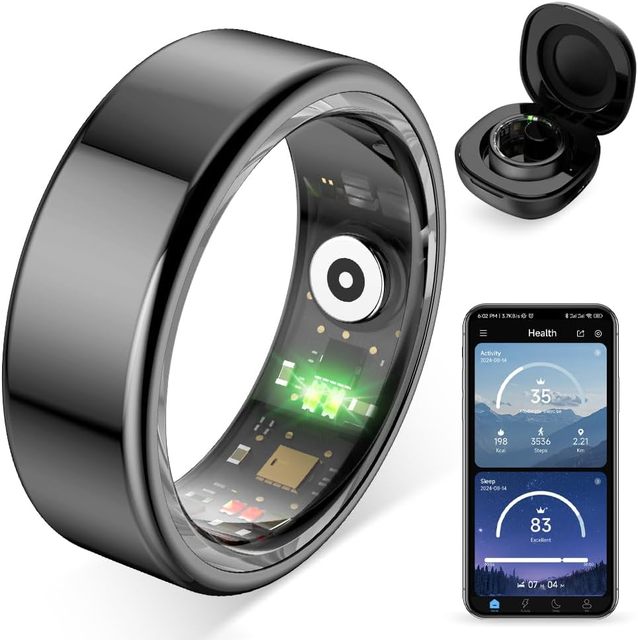 Smart Ring for Women and Men, with a Charging Case, Supports Heart Rate, Blood Oxygen, Sleep Health Monitoring