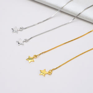 Boucles d'oreilles minimalistes en argent S925 avec mini-triangle et perle pour femmes, support vide pour taille 7-7,5 mm, produit de conception de bijoux JG5915 - Product Image 2