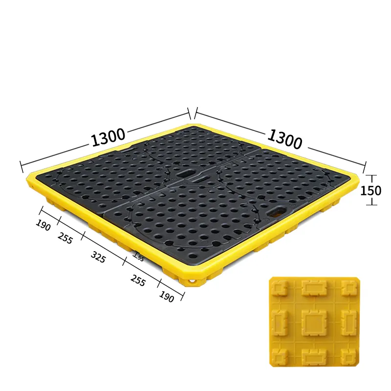 Paleta para derrames de 4 tambores, paleta para contención de derrames de 120L, ventas del fabricante para Control de derrames químicos industriales