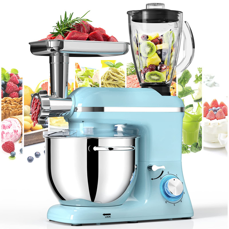 Strongsen 5 в 1 многофункциональная кухонная техника Кухонная вспомогательная стойка Миксер с блендером и мясорубкой 5 л нержавеющая сталь
