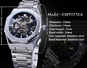 時計男性手首カスタムダイヤル超薄型relojステンレス鋼モントレオム男性アイスアウトスケルトントゥールビヨンメカニカルウォッチ - Product Image 5