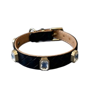 Wangwuwu <b>Pet</b> <b>Collar</b> For Dogs And Cats Jeweled Luxury White Leather All Seasons - Product Image 5
