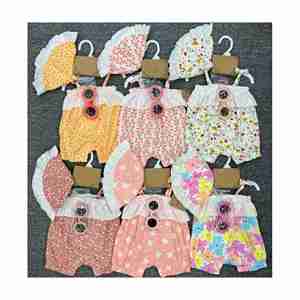 Vente <span class=keywords><strong>en</strong></span> gros Vêtements rampants modèle <span class=keywords><strong>en</strong></span> écharpe pour bébé femme florale de haute qualité avec chapeau lunettes Costume de bébé trois pièces - Product Image 1