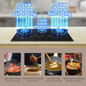 أجهزة مطبخ منزلية تجارية لهب أزرق 3 موقد من الزجاج المقسى سطح محمول مدمج RV خارجي - Product Image 3