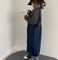Version coréenne d'été du nouvel automne pour enfants salopette en denim doux en coton pour garçons et filles pantalons à bretelles pour bébés