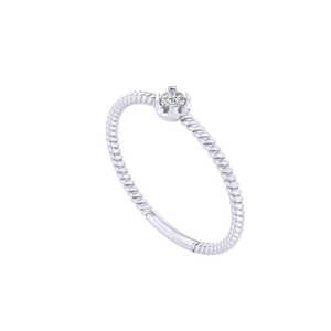 14K oro sólido Natural redondo brillante corte diamante lujo solitario anillo IGI certificado - Product Image 3