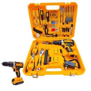 Perceuse à percussion sans fil portable 21V, kit d'usine, vitesse variable, diamètre de perçage 10mm, alimentation par batterie au lithium - Product Image 1