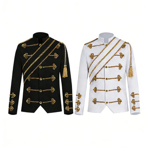 Veste de scène vintage Michael Jackson avec paillettes, <span class=keywords><strong>costume</strong></span> de cosplay, uniforme de danse MJ pour hommes, couleurs noir et blanc - Product Image 1